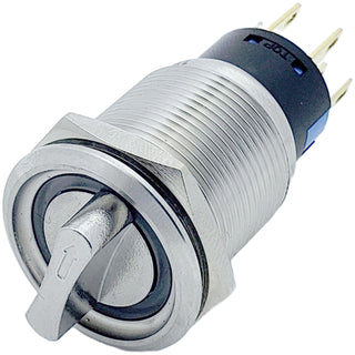 5A Rotary Switch with Blue LED Indicator (ON-OFF-ON)
