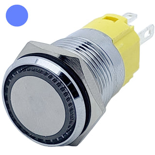 Waterproof Metal Momentary Push Button Switch with Blue LED Indicator
