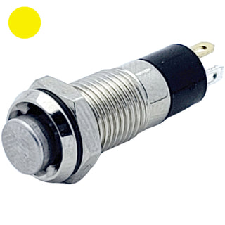 8mm Panel-Mount Momentary Push Button with Yellow LED indicator
