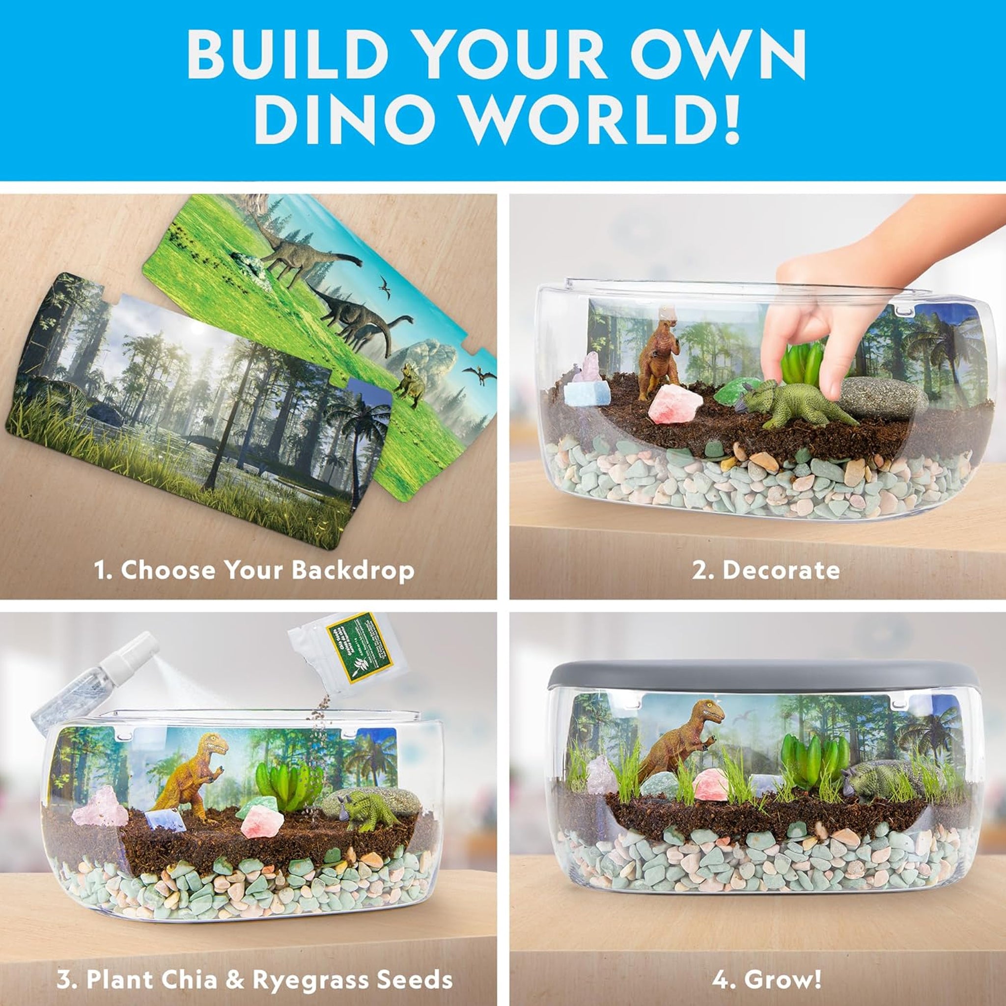 plant terrarium kit with light NATIONAL GEOGRAPHIC Light Up Terrarium Kit for Kids