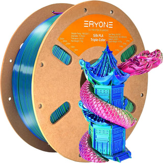 1.75mm Silk Tri-Color 3D Printer PLA Filament - 1KG Spool