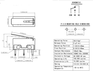 1A Momentary Microswitch SPDT
