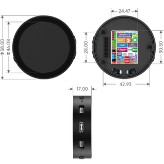 ESP32-S3 1.85in Round LCD Display Board WiFi + Bluetooth W/Battery