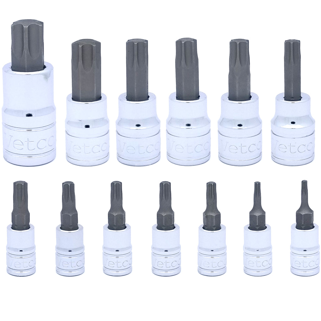 13-Piece Torx Bit Socket Set – T8–T60 – S2 Steel – 1/4