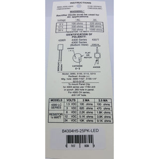 Linrose B4304H5-25PK-LED 5mm LED-GREEN-25Pack