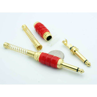 1/4" Mono Plug Gold Plated - Red