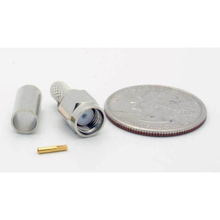 Reverse SMA Male 3 Piece Crimp Connector for RG-58 Coax