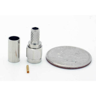 Reverse SMA Male 3 Piece Crimp Connector for RG-58 Coax