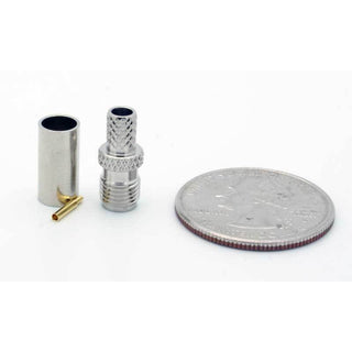 Reverse SMA Female 3 Piece Crimp Connector for RG-58 Coax
