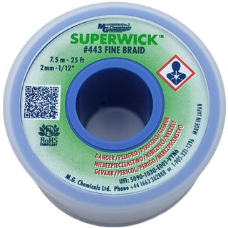 RMA #3 Green Solder Wick Desoldering Braid, 25 ft Roll 2.0 mm (0.079 inch)