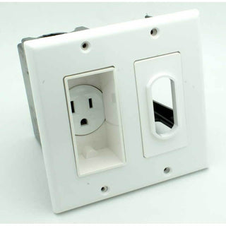 Recessed AC Receptacle + Bulk Cable Wall Plate Kit