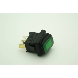 SPST Waterproof Miniature Rocker Switch (On-Off) 16A Green 12V