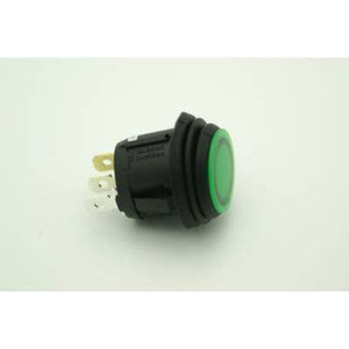 SPST Waterproof Round Rocker Switch (On-Off) 16A Green 12V