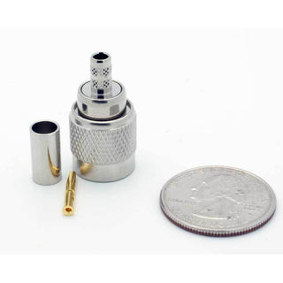 Reverse TNC Male 3 Piece Crimp Connector for RG-58 Coax