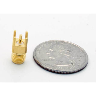 SMA Female PC Board Mount Connector - Vertical