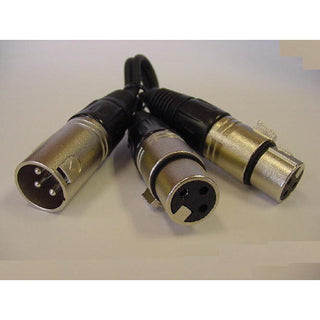 XLR Male - 2 XLR Female Y Cable 6"