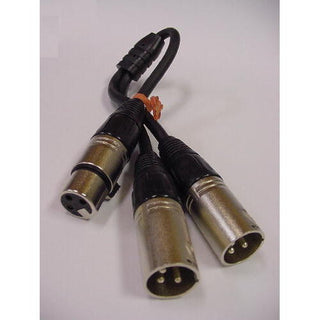 XLR Female - 2 XLR Male Y Cable 6"