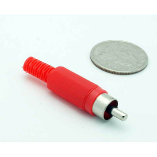 Red RCA Male Plug Plastic