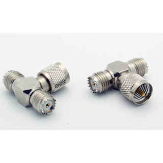 Mini-UHF "T" Female - Female - Male Adapter