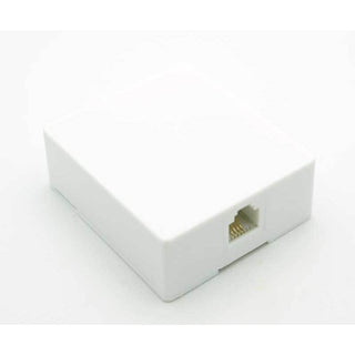 RJ-11 Telephone Jack - w/Box - White