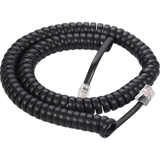 12' Coiled Handset Cord -- Black