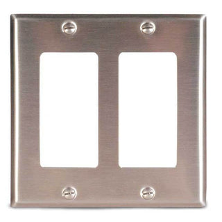 Double Gang Decor Wall Plate Stainless Steel