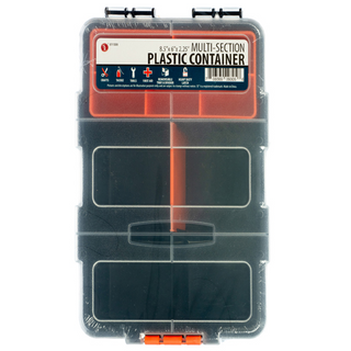 Multi-Section Plastic Storage Box ( 8.1/2" x 6" x 2.3/4") (Removable Tray & Divider)