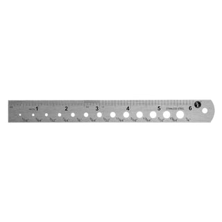 6" Steel Ruler w/Drill Guage (SAE + Metric)