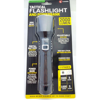 2000 Lumen Rechargeable Flashlight with Power Bank USB-C