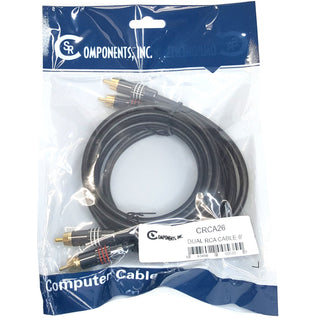 6' RCA Dual Cable - Gold Plated - Red + White - Super High Quality