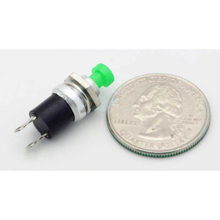 SPST Miniature Push Button Momentary Green N.O. 1A