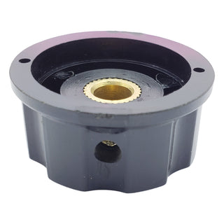 33mm Boss-Style Black and Silver Potentiometer Knob