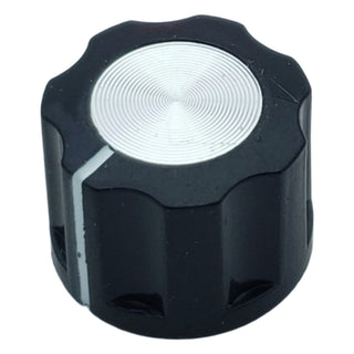 Black Fluted Potentiometer Control Knob - 16 x 12 mm