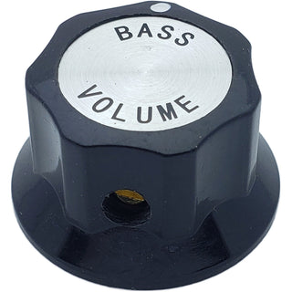 Black Guitar Volume Knob with Brass Insert - 1/4 Inch