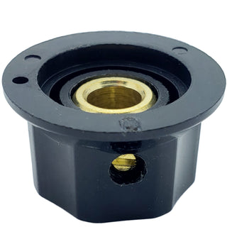 Black Guitar Volume Knob with Brass Insert - 1/4 Inch