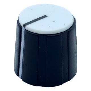 Black Potentiometer Knob with White Indicator - 1/4 Inch