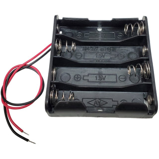 4 AA Battery Holder with Wire Leads - 6V Open Frame