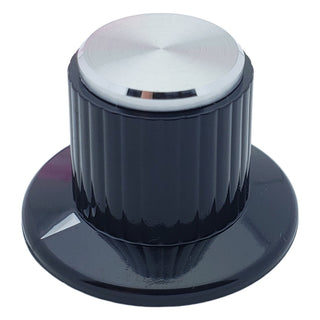 Black Potentiometer Knob with Delta Pointer - 1/4 Inch