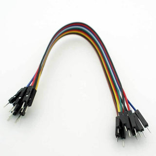 12" Male-Male Rainbow Breadboard Jumper Wire for Arduino - 10 Pack (D77)