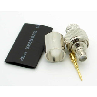 Reverse SMA Female 3 Piece Crimp Connector for LMR-400 Coax