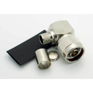 N Male Right Angle 3 Piece Crimp Connector for LMR-400