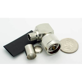 N Male Right Angle 3 Piece Crimp Connector for LMR-400