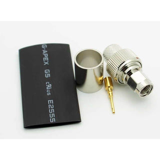 Reverse SMA Male 3 Piece Crimp Connector for LMR-400 Coax