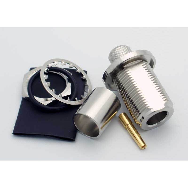 N Bulkhead Female 3 Piece Crimp Connector for LMR-400 – Vetco Electronics