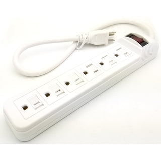 6 Outlet 1.5 Foot White Safety Power Strip