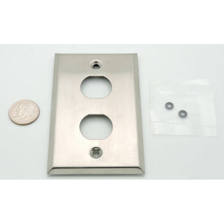 2-port Single-gang Stainless Steel Wallplate w/ Water Seal