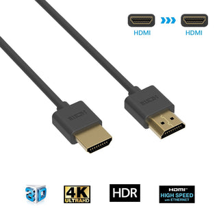 3' 4K HDMI 2.0 Male - Male Cable THIN