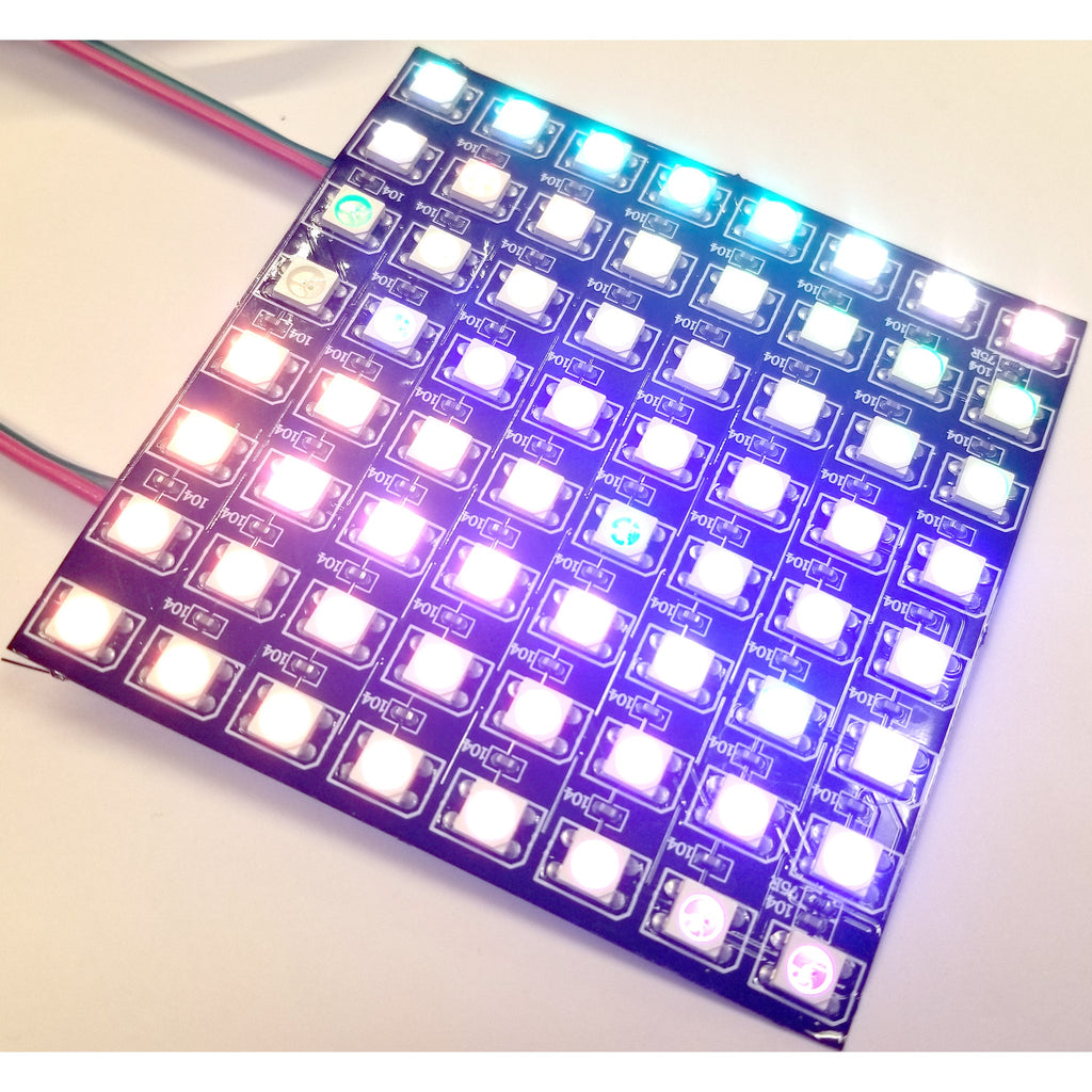 Individually Addressable Led Matrix Addressable LED Matrix 8x8 Panel - Flexible - (Like NeoPixel) ws2812b (D57)