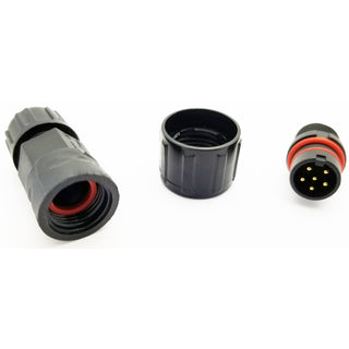Standard Series 6 Pin Male Inline Waterproof Connector - 20 AWG