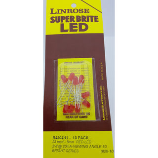 Linrose B4304H1-10PK-LED Super brite LED 5mm LED-RED-10Pack